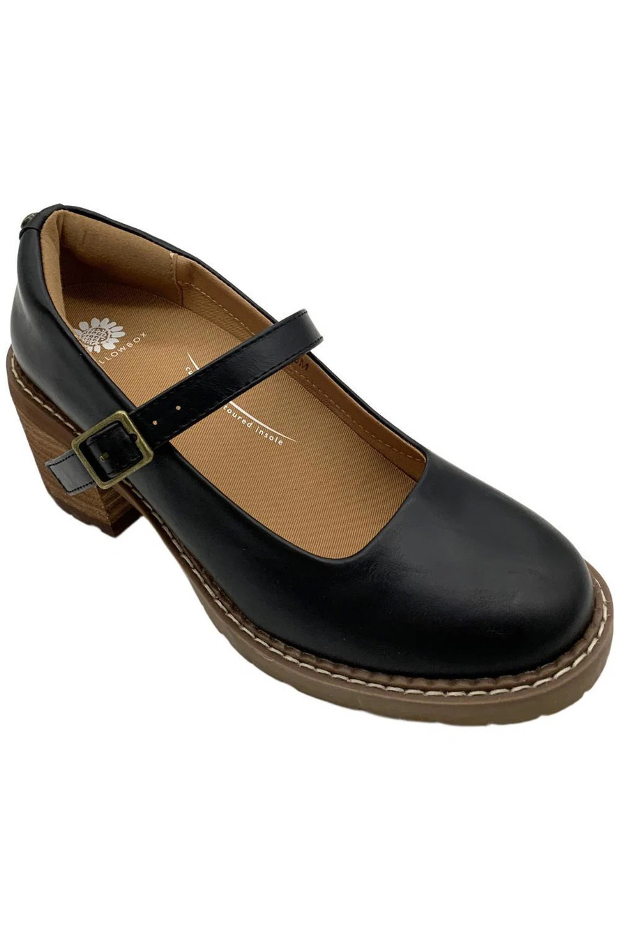 Yellow Box Women's Bedford Heeled Mary Jane Black - Medium